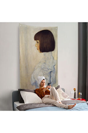 Gustav Klimt - Helene Klimt'in Portresi Duvar Örtüsü-7380