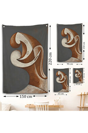 Pablo Picasso - Soyut Baş Duvar Örtüsü-7382