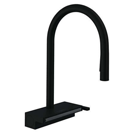Hansgrohe Aquno Select M81 Spiralli Eviye Bataryası sBox Satin Siyah