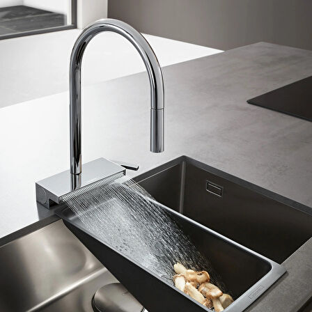 Hansgrohe Aquno Select M81 Spiralli Eviye Bataryası sBox Satin Siyah