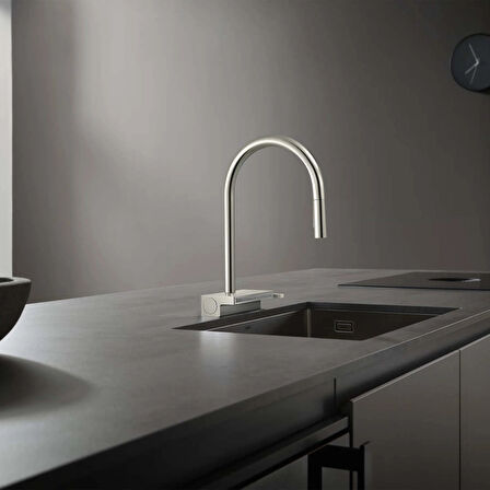 Hansgrohe Aquno Select M81 Spiralli Eviye Bataryası sBox Paslanmaz Çelik