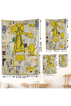 Jean-Michel Basquiat - Yel Değirmeni Duvar Örtüsü - Windmill-7383