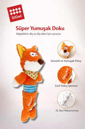 Shaking Fun Serisi Sesli Peluş Tilki - Küçük & Orta Irk