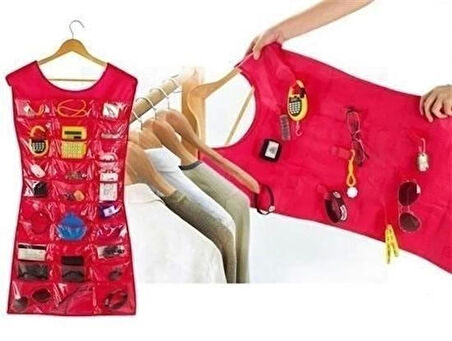 İpek Yıldızı® Elbise Şeklinde Takı Organizeri - Pembe