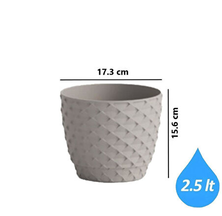 Omnipazar SO-KAP3 Kapadokya Dekoratif Plastik Saksı 2.5 Litre No 3