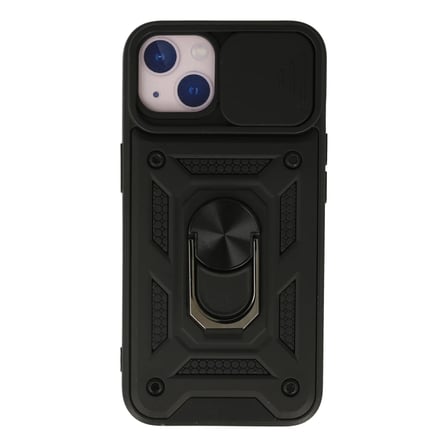 Apple iPhone 13 Kılıf Pars Lens Yüzüklü Silikon - Siyah
