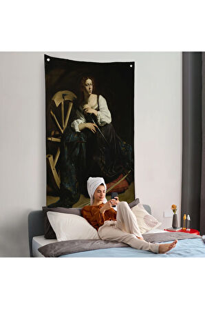 Caravaggio - İskenderiyeli Aziz Catherine Duvar Örtüsü-7386