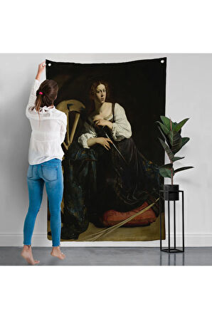 Caravaggio - İskenderiyeli Aziz Catherine Duvar Örtüsü-7386