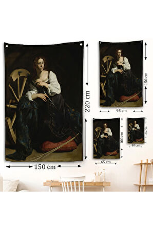 Caravaggio - İskenderiyeli Aziz Catherine Duvar Örtüsü-7386