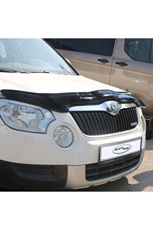 Skoda Yeti Ön Kaput Koruma Rüzgarlığı 3mm Akrilik (abs) Parlak Siyah Deflektör 2009-2013