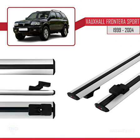 Vauxhall Frontera 2 Sport 1999-2004 Arası ile Uyumlu BASIC Model Ara Atkı Tavan Barı Gri 2 Adet