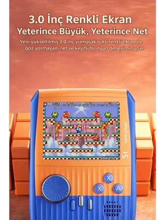 500 Dahili Oyunlu Mini Game Konsol Tv Bağlantılı 3.0” Ekran + Şarjlı + Taşınabilir