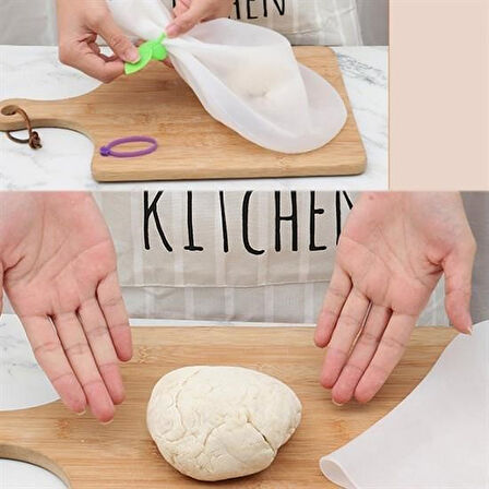By Nevser® Büyük  Hamur Torbası  Silikon Şeffaf Hamur Yoğurma Torbası Ekmek Makarna Mantı  Hamuru Kolay