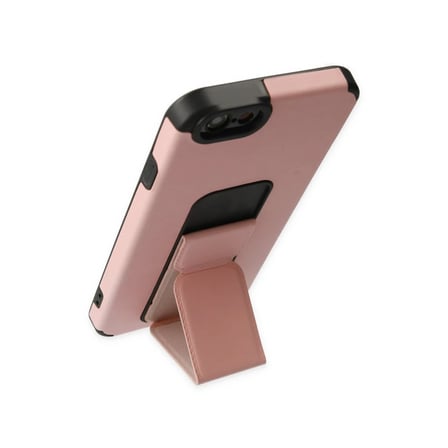 Apple iPhone 6 Kılıf Mega Standlı Silikon - Pudra
