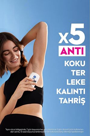 Nivea Kadın Stick Deodorant Black&White Invisible Clear 50ml, 72 Saat Anti-perspirant Ter Koruma, X3 Adet