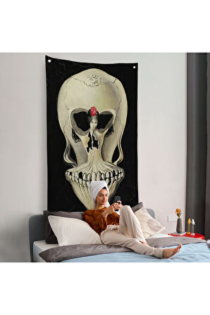 Salvador Dali - Balerin ve Kafatası Duvar Örtüsü-7393