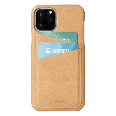 Krusell Hakiki Deri iPhone 11 Pro Vintage Kılıf - Bej