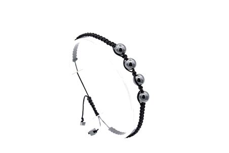 HAKİKİ MAKROME MODEL DOĞAL HEMATİT TAŞI BİLEKLİK 1. KALİTE 004