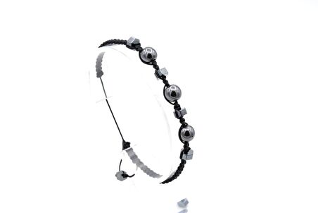 HAKİKİ MAKROME MODEL DOĞAL HEMATİT TAŞI BİLEKLİK 1. KALİTE 005
