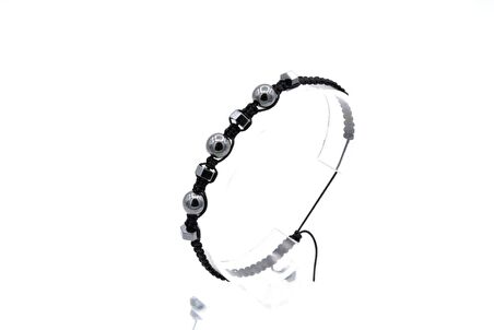 HAKİKİ MAKROME MODEL DOĞAL HEMATİT TAŞI BİLEKLİK 1. KALİTE 005