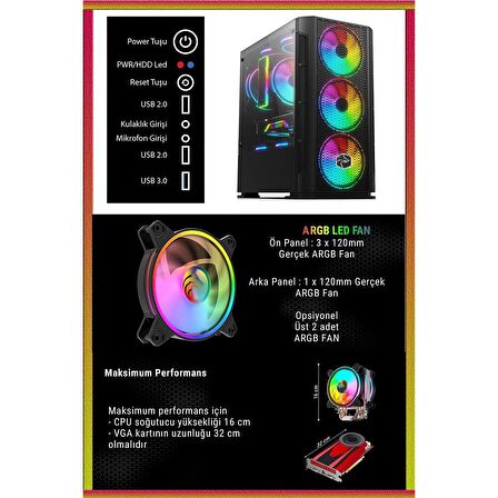 Zeiron Mirage X27 İ5-13400F 16 GB RAM 512GB M.2 SSD 1TB HDD GEFORCE RTX 4060 Ti Ekran Kartı