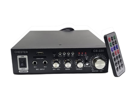 Bluetooth Mini Stereo Amfi - Usb Sd Kart Okuyucu Hoparlör Anfisi - Kumandalı Ev Ofis Ses Sistemi