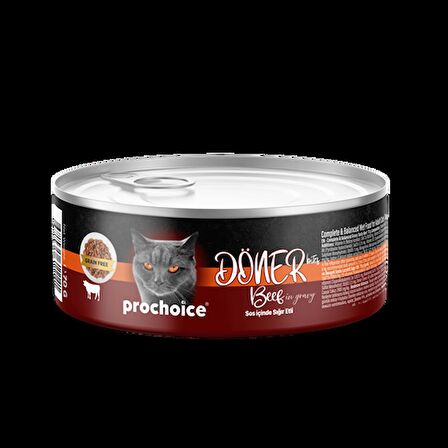 ProChoice Döner Bites Sos İçinde Sığır Etli Yetişkin Kedi Konservesi 70 Gr