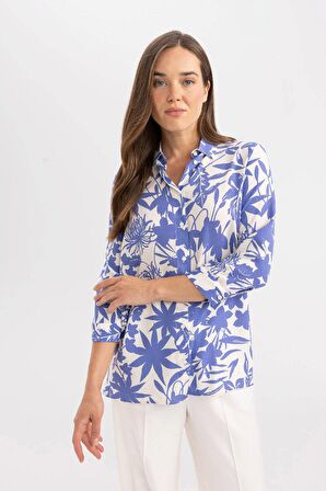 DeFacto Loose Fit Desenli Uzun Kollu Gömlek U3684AZ24SMBE284