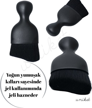 Hassas Yumuşak Araç Detay, Makyaj, Toz Alma, Temizleme Çok Fonsiyonlu Fırça - Siyah