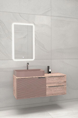 ARRON 100 CM BANYO DOLABI  SÜTLÜ KAHVE / DORADO - RAF VE BOY DOLAP HARİÇ