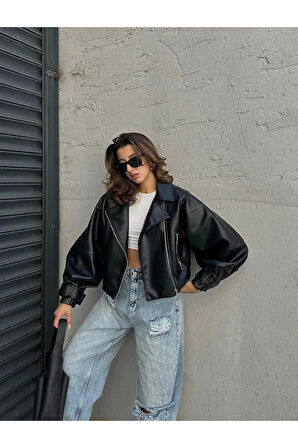 Yeni Sezon Oversize Kadın Siyah Ceket