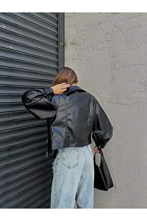 Yeni Sezon Oversize Kadın Siyah Ceket