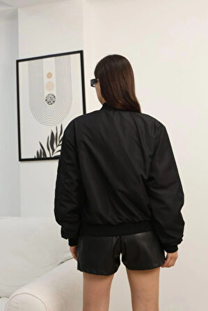 Bomber Ceket Kol Fermuar Detaylı Rüzgara Dayanıklı Günlük & Gece Kombini Yeni Trend