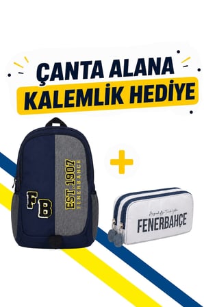 FENERBAHÇE PELÜŞ LOGOLU ÇANTA VE ÇİFT GÖZLÜ KALEMLİK HEDİYELİ