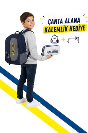 FENERBAHÇE PELÜŞ LOGOLU ÇANTA VE ÇİFT GÖZLÜ KALEMLİK HEDİYELİ