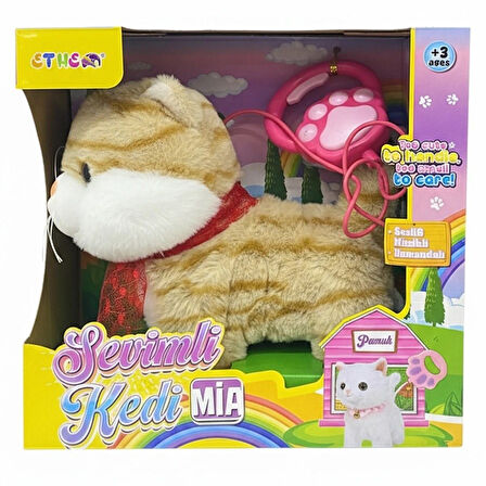 20 cm Kablo Kumandalı Yürüyen Pelüş Kedi 1234
