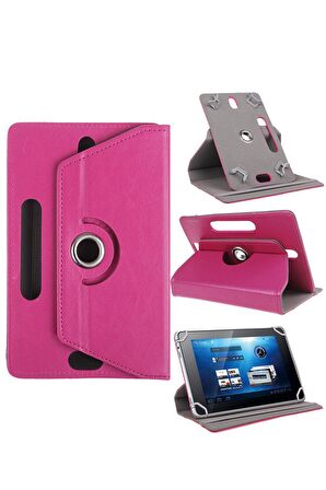 Hometech Ultra Tab 8W Tablet Kılıf Deri Standlı Dönerli Universal 8 inç