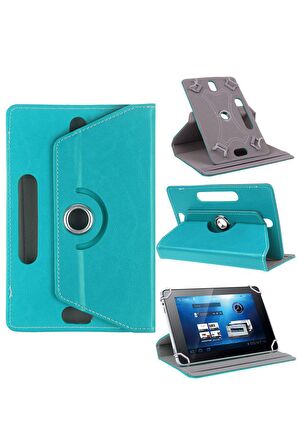 Lenovo TAB3 7 Essential Tablet Kılıf Deri Standlı Dönerli Universal 7 inç