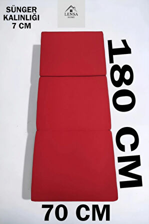 Katlanır Yer Yatağı-sünger Yatak-minder Yatak-(70X180CM KALINLIK 7CM)-çok Amaçlı Yatak-Kırmızı