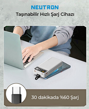 Neutron Type-c 20.000 Mah Iphone Hızlı Şarj Teknolojili Akım Korumalı Powerbank