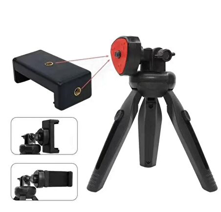 Unico 360 Derece Ayarlanabilir Selfie Stick Mini Tripod Yükseklik Ayarlı Mini Tripod Taşınabilir