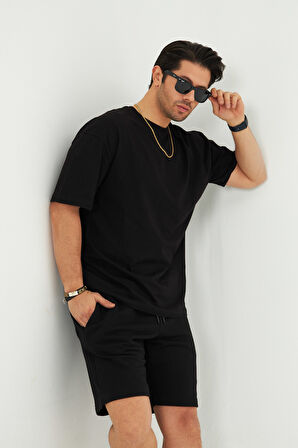 Pamuklu Relax Konforlu Oversize Tişört ve Şort Takımı