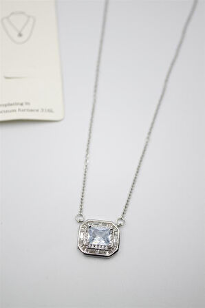 Taşlı Kolye - Gümüş