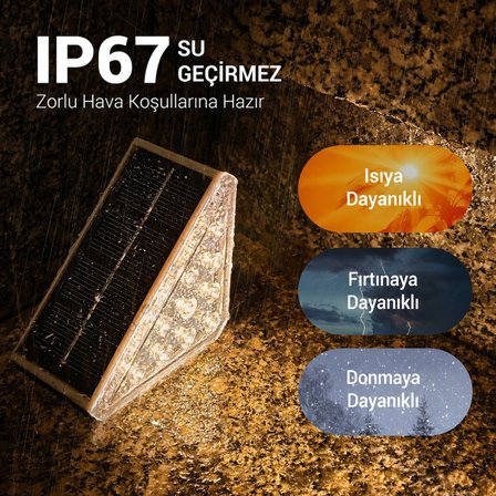 6'lı Solar Basamak Işığı 10 LED Güneş Enerjili Merdiven Bahçe Aydınlatması