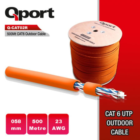 QPORT Q-CATO2R 23AWG 500 METRE TURUNCU KABLO