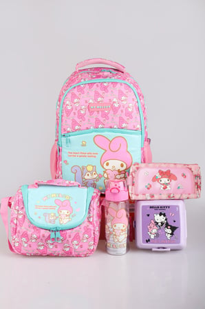 YENİ SEZON LİSANSLI MY MELODY&BEST FRIENDS "MELOPINK KOLEKSİYONU" OKUL,KALEM VE TERMOSLU BESLENME ÇANTASI İLE 500 ML MATARA,BESLENME KUTUSU "DEKOMUS CEP DEFTERİ HEDİYELİ" 