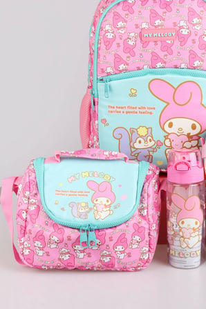 YENİ SEZON LİSANSLI MY MELODY&BEST FRIENDS "MELOPINK KOLEKSİYONU" OKUL,KALEM VE TERMOSLU BESLENME ÇANTASI İLE 500 ML MATARA,BESLENME KUTUSU "DEKOMUS CEP DEFTERİ HEDİYELİ" 