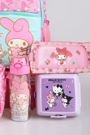 YENİ SEZON LİSANSLI MY MELODY&BEST FRIENDS "MELOPINK KOLEKSİYONU" OKUL,KALEM VE TERMOSLU BESLENME ÇANTASI İLE 500 ML MATARA,BESLENME KUTUSU "DEKOMUS CEP DEFTERİ HEDİYELİ" 