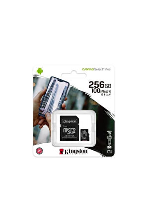 Kingston Canvas Select Plus SDCS2/256GB Class 10 U3 A1 V30 256 GB Micro SD Kart Outlet