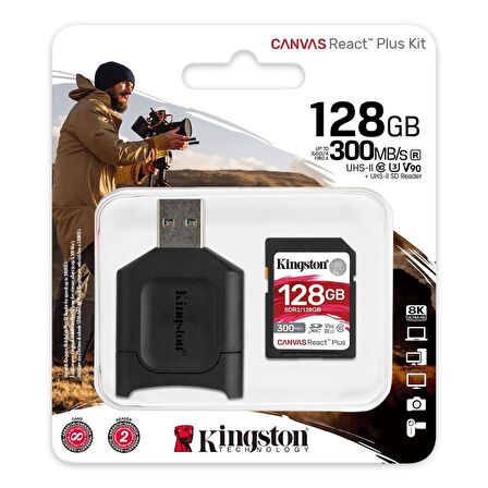 KINGSTON 128GB CANVAS REACT PLUS SDR2 128GB SDHC PROFESYONEL HAFIZA KARTI